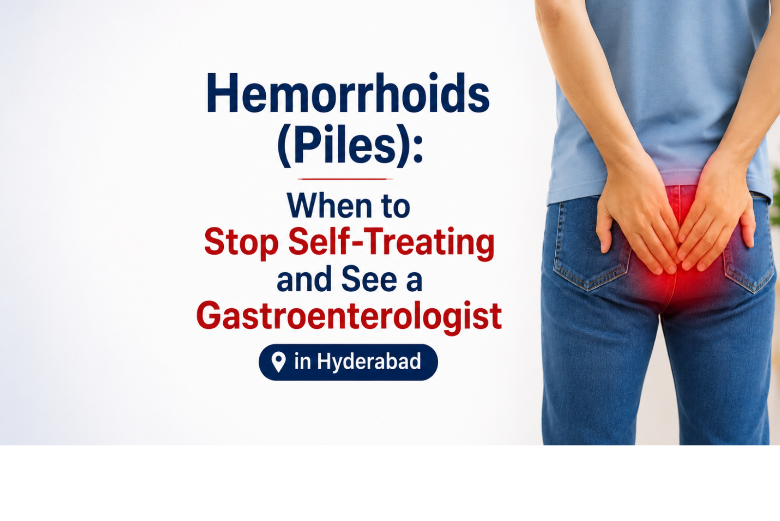 Diagram showing internal and external hemorrhoids in the anal canal with KIMS KAGE branding
